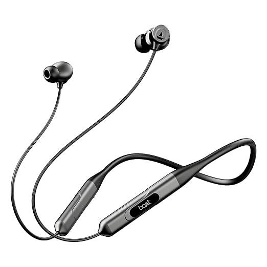 boAt Rockerz 255 ANC, 100Hrs Battery,Spatial Audio, ANC (~32dB), Fast Charge(10Mins=24HRS) (Raven Black) - Rajputtrade