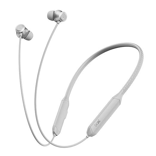 boAt Rockerz 255 Z Plus, AI-ENx Tech, Spatial Audio, BT v5.3, Bluetooth Neckband, Wireless with Mic Earphones (Slate Grey) - Rajputtrade