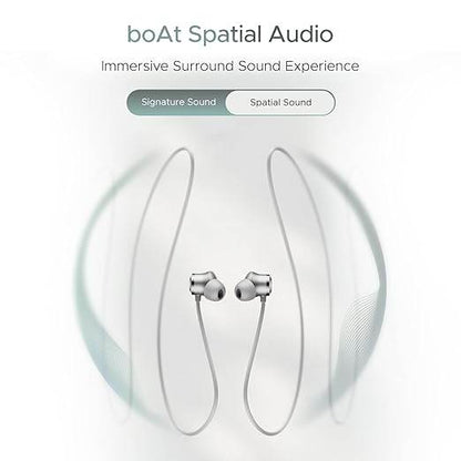 boAt Rockerz 255 Z Plus, AI-ENx Tech, Spatial Audio, BT v5.3, Bluetooth Neckband, Wireless with Mic Earphones (Slate Grey) - Rajputtrade